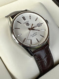 Tag Heuer Carrera Day Date Silver Dial Brown Leather Strap Watch for Men - WBN2011.FC6484