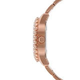 Guess Dazzler Diamonds Silver Dial Rose Gold Steel Strap Watch for Women - W0335L3