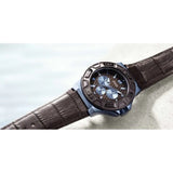 Guess Force Quartz Brown Dial Brown Leather Strap Watch For Men - W0674G5
