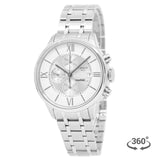 Tissot Chemin des Tourelles Automatic Chronograph White Dial Silver Steel Strap Watch for Men - T099.427.11.038.00