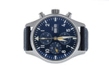 IWC Pilot's Automatic Chronograph 43mm Blue Dial Blue Calfskin Strap Watch for Men - IW377729