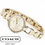 Coach Park Diamonds Silver Dial Gold Steel Strap Watch for Women - 14503171