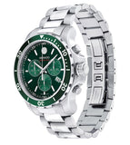 Movado Series 800 Chronograph Green Dial Silver Steel Strap Watch for Men - 2600179