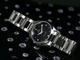 Omega Seamaster Aqua Terra Quartz Diamond Black Dial Silver Steel Strap Watch for Women - 220.10.28.60.51.001