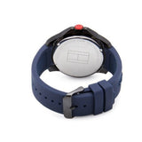 Tommy Hilfiger Cole Black Dial Blue Rubber Strap Watch for Men - 1790984