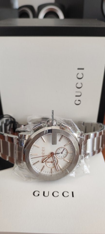 GUCCI メンズ　Gクロノ　クロノグラフ　YA101201 Amazon.co.jp: [グッチ] GUCCI 腕時計 Gクロノ ホワイト文字盤