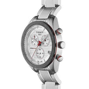Tissot T Sport PRS 516 Chronograph White Dial Silver Steel Strap Watch For Men - T100.417.11.031.00