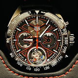 Tag Heuer Formula 1 Mario Kart Chronograph Tourbillion Black Dial Black Leather Strap Watch for Men - CAZ5080.FC6517