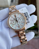 Michael Kors Sofie Chronograph Quartz White Dial Rose Gold Steel Strap Watch For Women - MK6576
