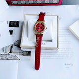 Versace V-Motif Red Dial Red Leather Strap Watch for Women - VERE00418