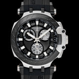 Tissot T Race Chronograph Anthracite Black Dial Black Silicone Strap Watch For Men - T115.417.27.061.00