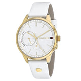 Tommy Hilfiger Brooklyn Quartz White Dial White Leather Strap Watch for Women - 1782018