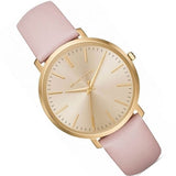 Michael Kors Jaryn Quartz Gold Dial Pink Leather Strap Watch For Women - MK2471