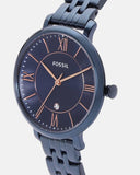 Fossil Jacqueline Blue Dial Blue Steel Strap Watch for Women - ES4094