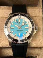 Breitling Superocean Automatic 44 Turquoise Dial Black Rubber Strap Watch for Men - A17376211L2S1