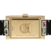 Gucci G-Frame Floral Mother of Pearl Dial White Leather Strap Watch For Women - YA147406