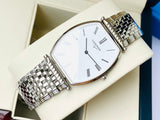 Longines La Grande Classique de Longines Tonneau White Dial Silver Steel Strap Watch untuk Wanita - L4.205.4.11.6