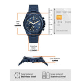 Fossil Bronson Chronograph Blue Dial Blue Steel Strap Watch for Men - FS5916