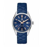 Jam Tangan Tag Heuer Carrera Quartz dengan Dial Biru dan Tali Kulit Anak Sapi Biru untuk Wanita - WAR1112.FC6391