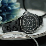 Chanel J12 Quartz Diamonds Black Dial Black Steel Strap Watch for Women - J12 H5701