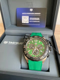 Tag Heuer Formula 1 Chronograph 41mm Green Dial Green Rubber Strap Watch for Men - CAZ101AP.FT8056