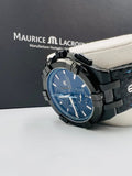 Maurice Lacroix Aikon Chronograph Limited Edition Black Dial Black Leather Strap Watch for Men - AI1018-PVB01-337-1