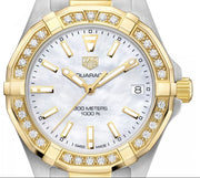 Tag Heuer Aquaracer Diamonds Mother of Pearl Dial Two Tone Steel Strap Watch for Women - WBD1321.BB0320