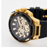 Guess Matrix Multifunction Gold Dial Black Rubber Strap Watch For Men - GW0423G2