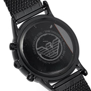 Emporio Armani Renato Chronograph Black Dial Black Mesh Bracelet Watch For Men - AR2498