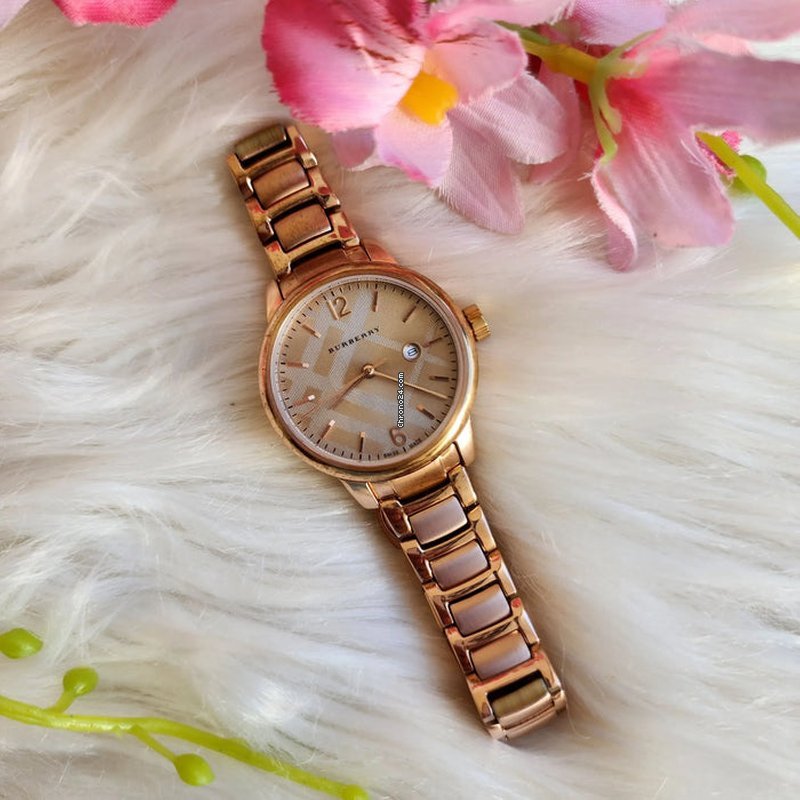 ！お値下げ早い者勝ち！　BURBERRY ローズゴールド 腕時計 Burberry The Classic Rose Gold Dial Rose Gold Steel Strap Watch