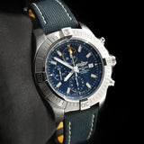 Breitling Avenger Chronograph 45mm Blue Dial Blue Calfskin Strap Watch for Men - A13317101C1X2