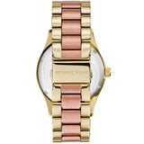 Michael Kors Layton Rose Gold Dial Gold Stainless Steel Strap Watch for Women - MK6476