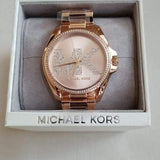 Michael Kors Bradshaw Quartz Rose Gold Dial Rose Gold Steel Strap Watch For Women - MK6556