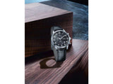 Hugo Boss Aeroliner Chronograph Quartz Black Dial Black Leather Strap Watch For Men - HB1512448