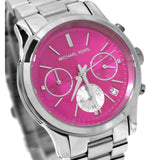 Michael Kors Runway Chronograph Pink Dial Silver Steel Strap Watch for Women - MK6160