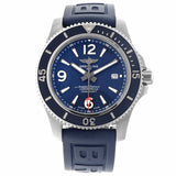 Breitling Superocean 44mm Automatic Blue Dial Blue Rubber Strap Watch for Men - A17367D81C1S2