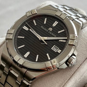 Maurice Lacroix Aikon Venturer Black Dial Silver Steel Strap Watch for Men - AI1008-SS002-331-1