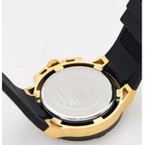 Guess Matrix Multifunction Gold Dial Black Rubber Strap Watch For Men - GW0423G2