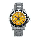 Breitling Superocean II Automatic 44mm Yellow Dial Silver Steel Strap Watch for Men - A17367021I1A1