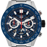 Tag Heuer Carrera Chronograph Blue Dial Silver Steel Strap Watch for Men - CBG2A11.BA0654