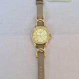 Fossil Riley Gold Dial Grey Leather Strap Watch for Women - ES3465