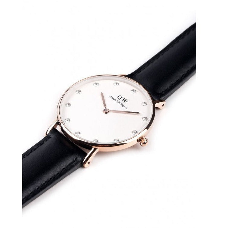 Daniel Wellington Classic Sheffield White Dial Black Leather Strap