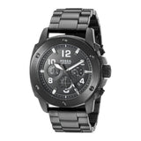 Fossil Machine Chronograph Black Dial Black Steel Strap Watch for Men - FS4927