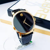 Movado Museum Classic Quartz Black Dial Black Leather Strap Watch for Men - 0607195