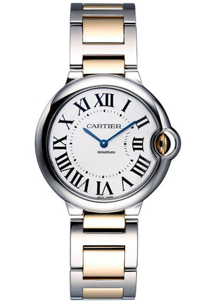 Cartier Ballon Bleu Silver Dial Two Tone Steel Strap Watch for Unisex Watch - W69008Z3