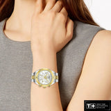 Tissot PR 100 Sport Chic Chronograph Silver Dial Two Tone Steel Strap Jam Tangan Untuk Wanita - T101.917.22.031.00