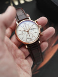 IWC Portofino Chronograph 42mm White Dial Brown Leather Strap Watch for Men - IW391025