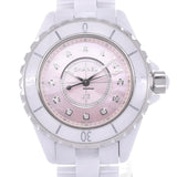 Chanel J12 Quartz Diamonds Pink Dial White Steel Strap Watch for Women - J12 H5513