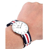 Daniel Wellington Classic Canterbury White Dial Two Tone Nylon Strap Watch For Men - DW00100016