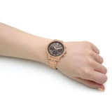 Fossil Neutra Chronograph Mother of Pearl Brown Dial Rose Gold Steel Strap Watch for Women - ES5218